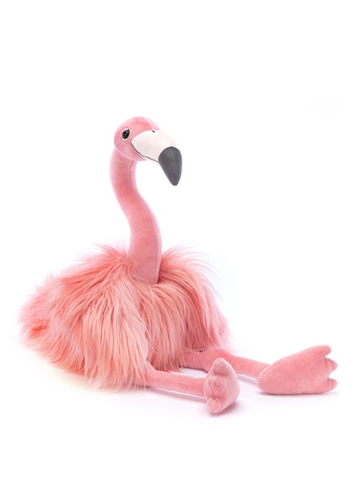 Jellycat Rosario Flamingo knuffel 48 cm - voorkant 2 lichtroze
