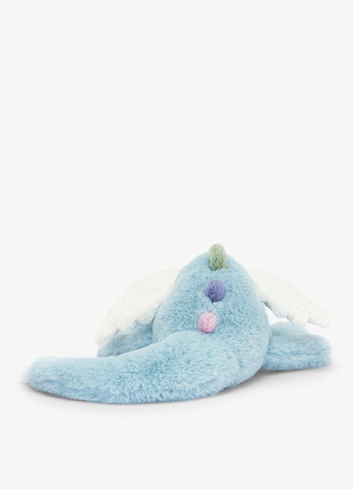 Jellycat Sky Dragon knuffel 12 cm - achterkant 4 blauw