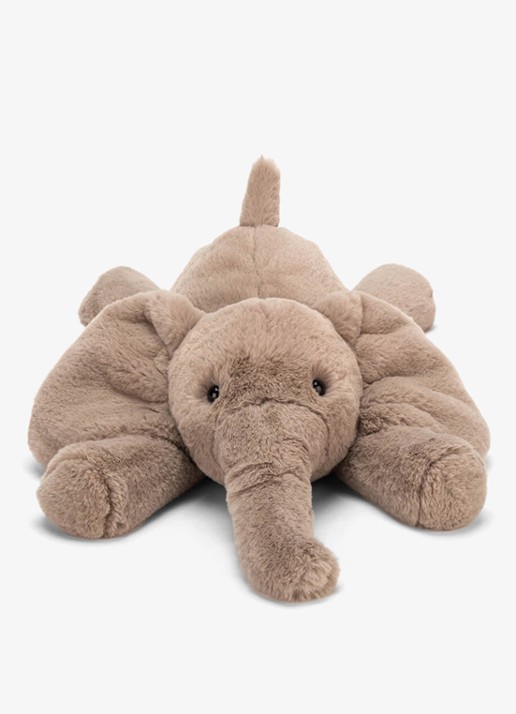 Jellycat Smudge Elephant knuffel 13 cm - voorkant 2 grijs
