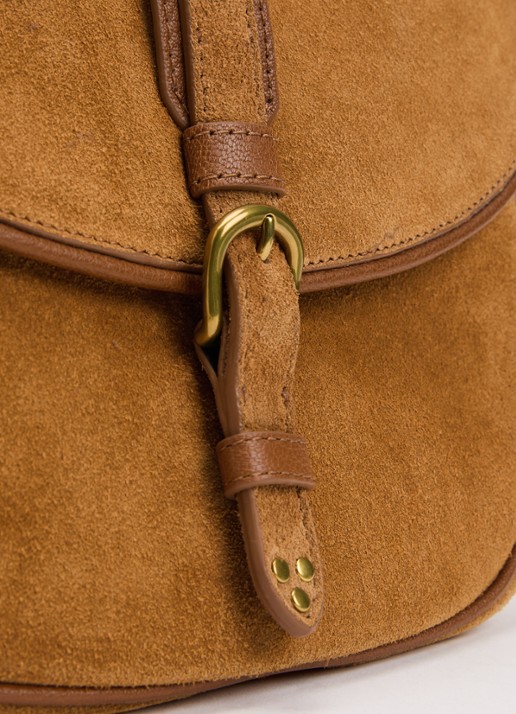 Jérôme Dreyfuss Gildas schoudertas van kalfssuède - detail 4 beige