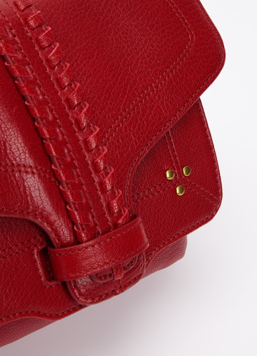 Jérôme Dreyfuss Harry S crossbodytas van geitenleer met verstelbare schouderriem - detail 4 rood