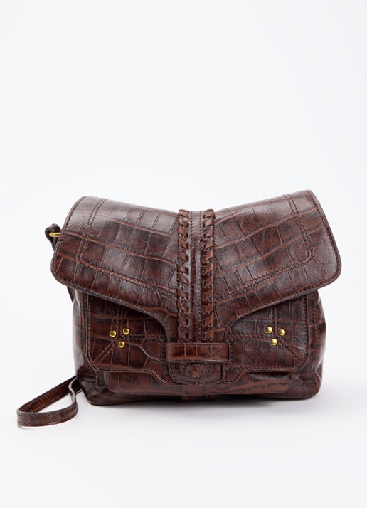 Jérôme Dreyfuss Harry S crossbodytas van schapenleer met crocostructuur