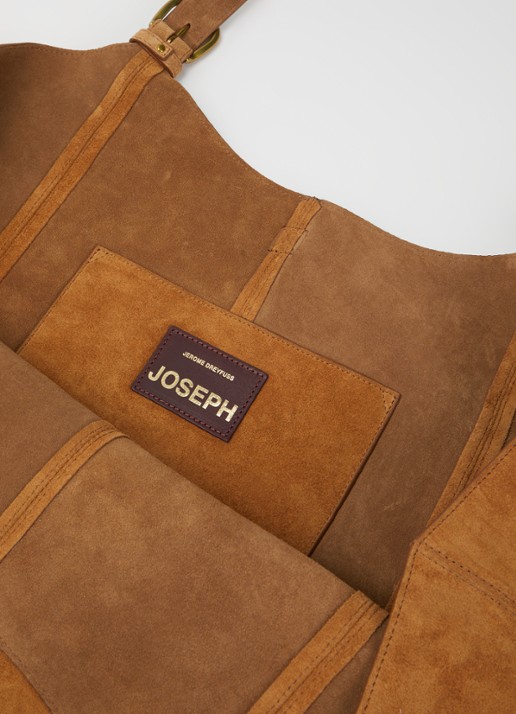 Jérôme Dreyfuss Jopesh M shopper van suède met uitneembaar etui - detail camel
