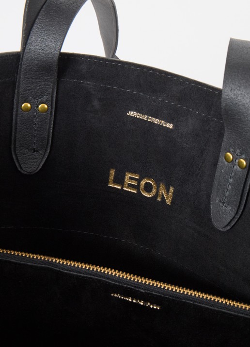 Jérôme Dreyfuss Léon M shopper van kalfssuède met uitneembaar etui - detail 6 zwart