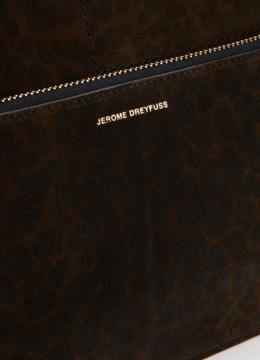 Jérôme Dreyfuss Léon M shopper van kalfssuède met uitneembaar etui - detail 3 donkerbruin