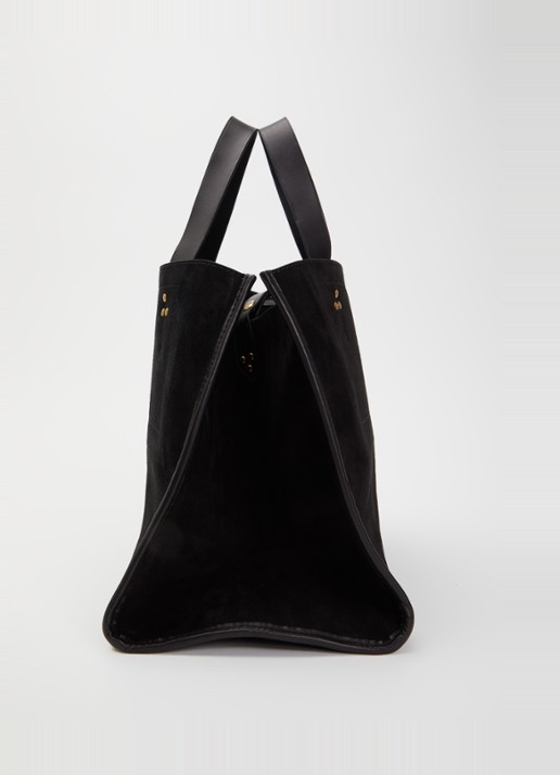 Jérôme Dreyfuss Leon M shopper van kalfssuède - detail 6 zwart