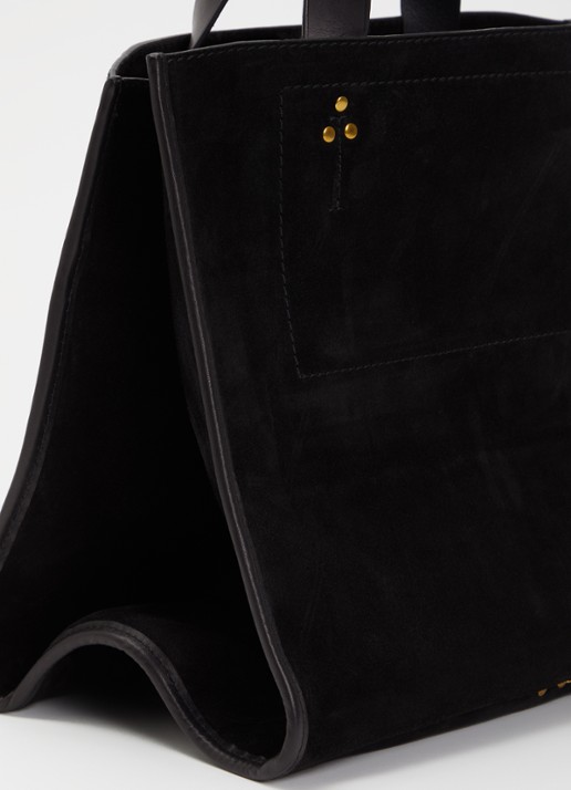 Jérôme Dreyfuss Leon M shopper van kalfssuède - detail 7 zwart