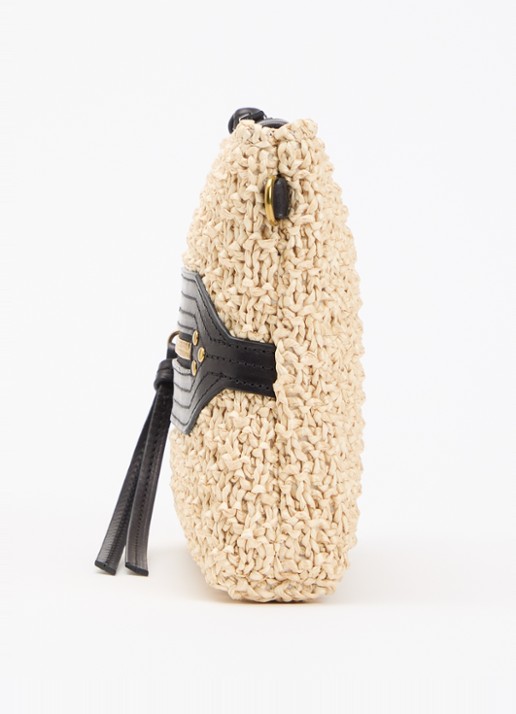 Jérôme Dreyfuss Lucky clutch van raffia - detail 4 beige
