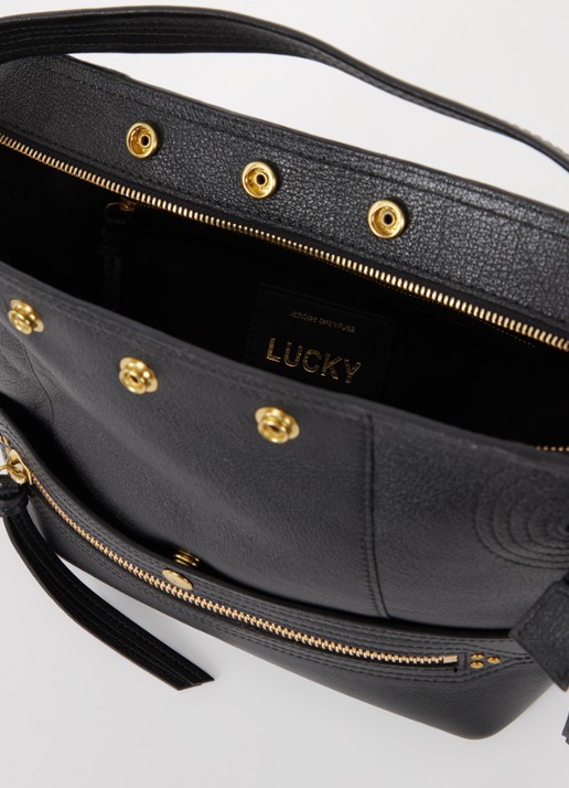 Jérôme Dreyfuss Lucky Hobo schoudertas van geitenleer - detail 5 zwart