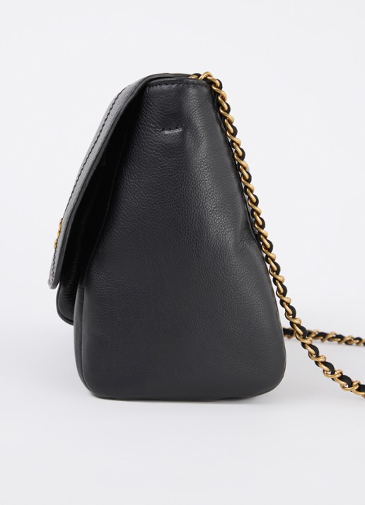 Jérôme Dreyfuss Lulu M crossbodytas van kalfsleer met details van geitenleer - detail 6 antraciet