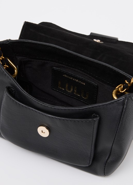 Jérôme Dreyfuss Lulu S crossbodytas van kalfsleer met details van geitensuède - detail 4 zwart