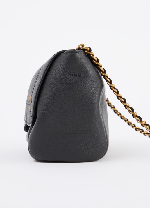 Jérôme Dreyfuss Lulu S crossbodytas van kalfsleer met details van geitensuède - detail 5 zwart