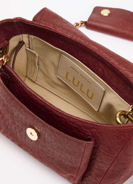 Jérôme Dreyfuss Lulu S crossbodytas van lamsleer met afneembare schouderriem - detail 3 bordeauxrood