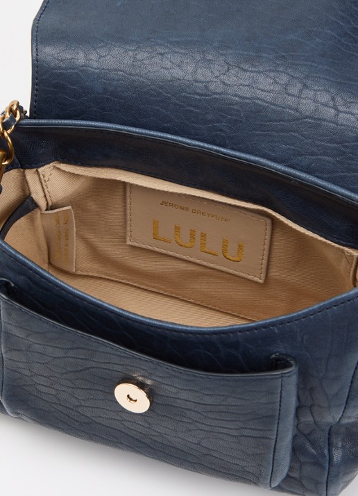 Jérôme Dreyfuss Lulu S crossbodytas van lamsleer met afneembare schouderriem - detail 2 donkerblauw