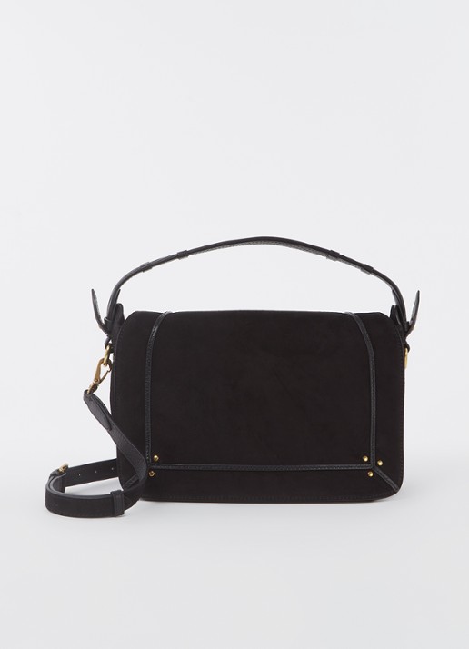 Jérôme Dreyfuss Pepito M crossbodytas van kalfssuède met geitenleren details