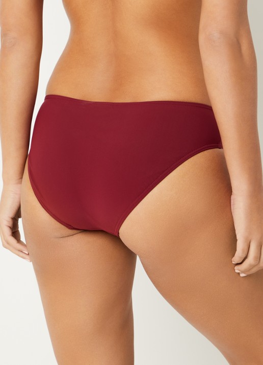 JETS Australia Bikinislip met plooidetail - achterkant 5 bordeauxrood