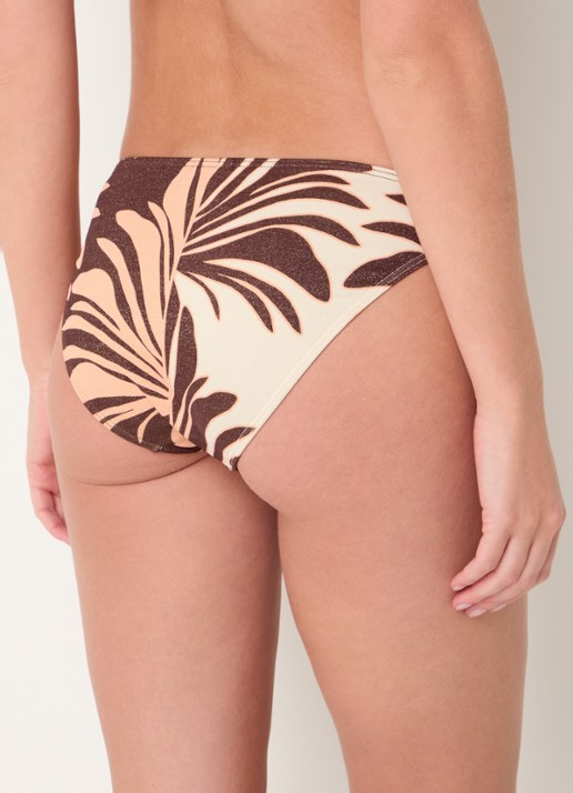 JETS Australia Dahlia Palm bikinislip met lurex - achterkant bruin