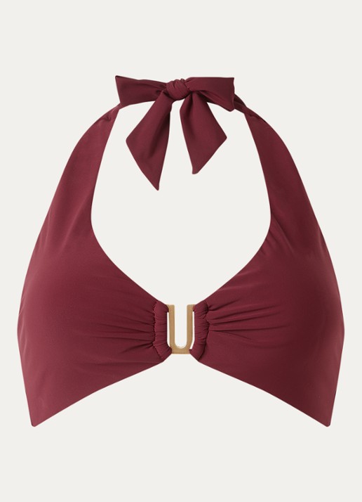 JETS Australia Halter bikinitop met uitneembare vulling - voorkant 2 bordeauxrood