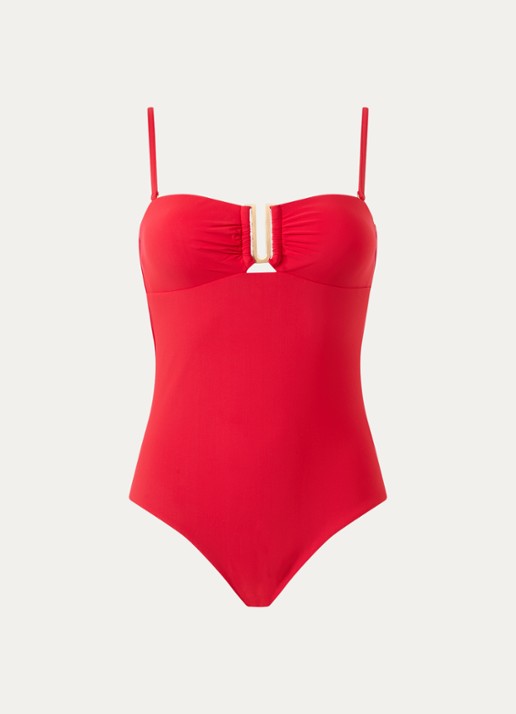 JETS Australia Jetset bandeau badpak met afneembare bandjes - voorkant 5 rood