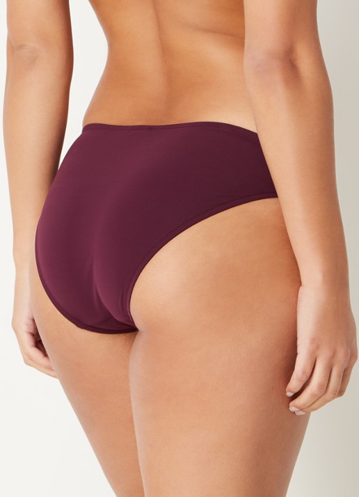 JETS Australia Jetset bikinislip met geknoopt detail - achterkant aubergine