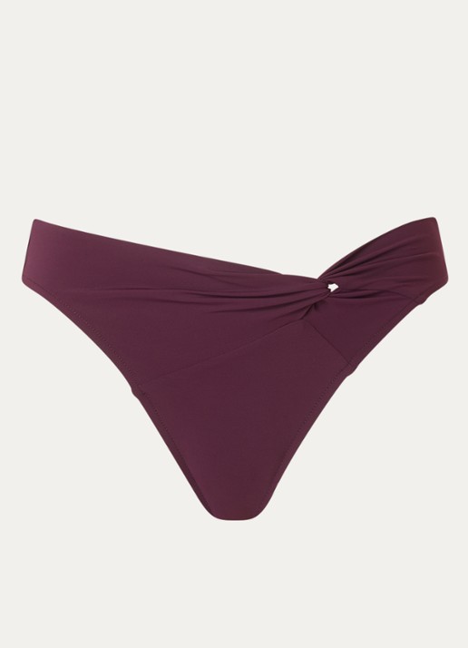 JETS Australia Jetset bikinislip met geknoopt detail - voorkant 4 aubergine