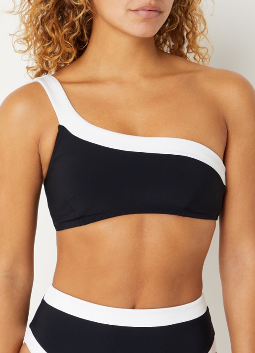 JETS Australia Jetset Eternal one shoulder bikinitop met uitneembare vulling - voorkant 3 zwart