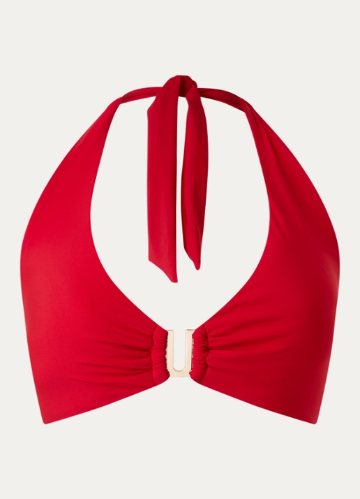 JETS Australia Jetset halter bikinitop met uitneembare vulling - voorkant rood