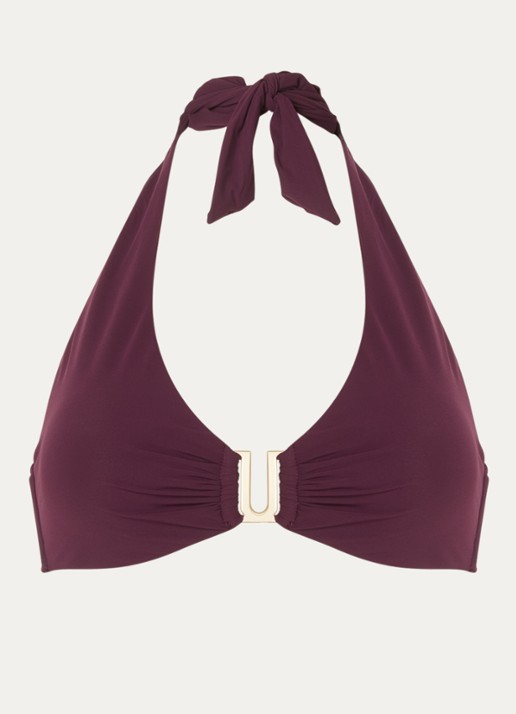 JETS Australia Jetset halter bikinitop met uitneembare vulling - voorkant 3 aubergine