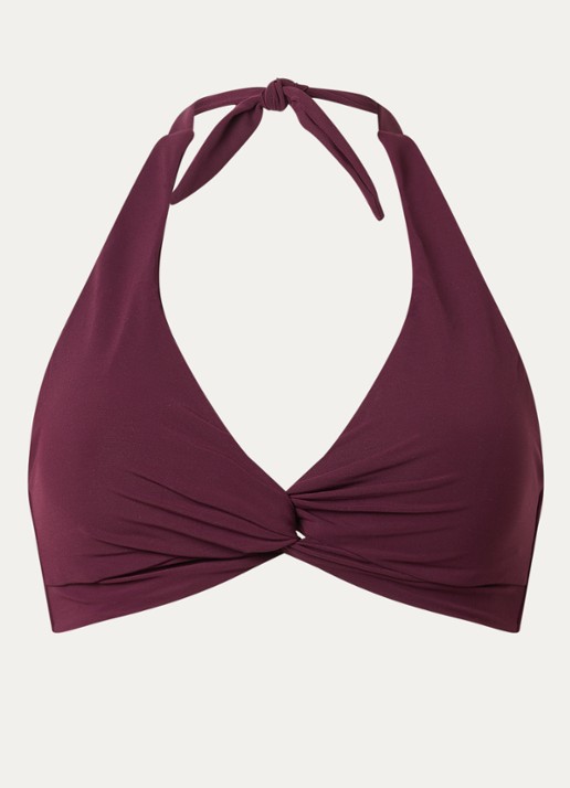 JETS Australia Jetset halter bikinitop met uitneembare vulling - voorkant 4 aubergine