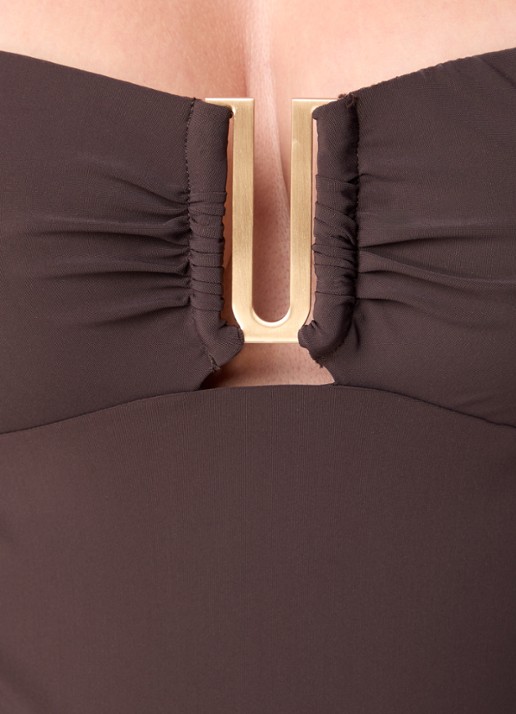 JETS Australia Jetset voorgevormd bandeau badpak met afneembare bandjes - detail 3 chocoladebruin