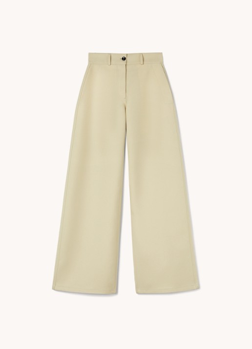 Jil Sander High waist wide leg pantalon van wol