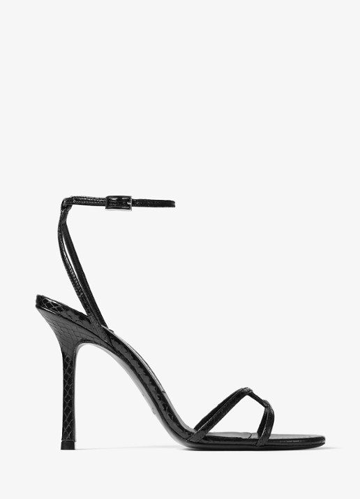 Jimmy Choo 1998 Leo 100 sandalette van geitenleer met slangenstructuur