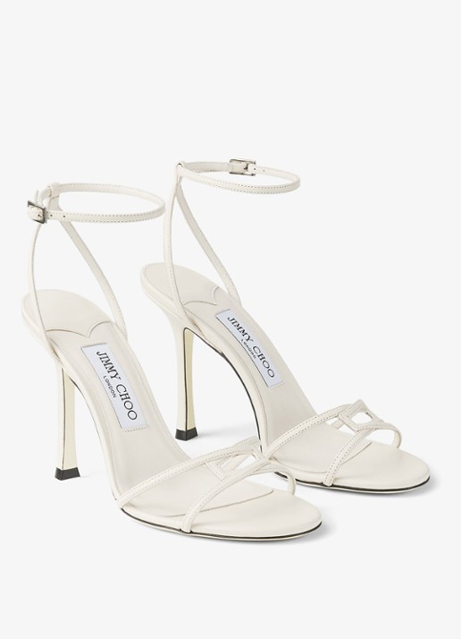Jimmy Choo 1998 Leo 100 sandalette van lamsleer - detail 3 gebroken wit