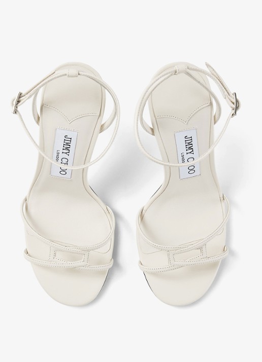 Jimmy Choo 1998 Leo 100 sandalette van lamsleer - detail 4 gebroken wit