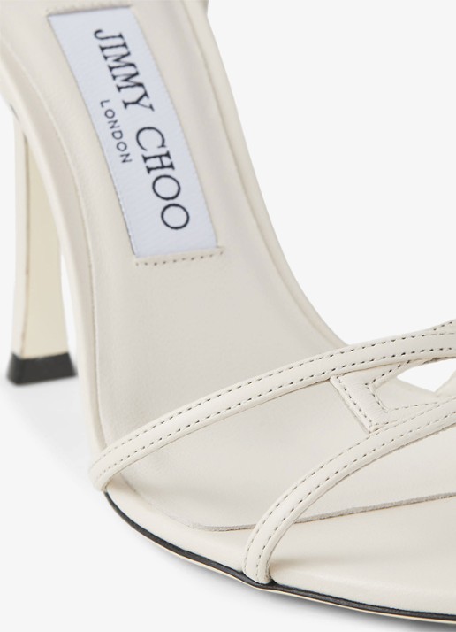 Jimmy Choo 1998 Leo 100 sandalette van lamsleer - detail 5 gebroken wit