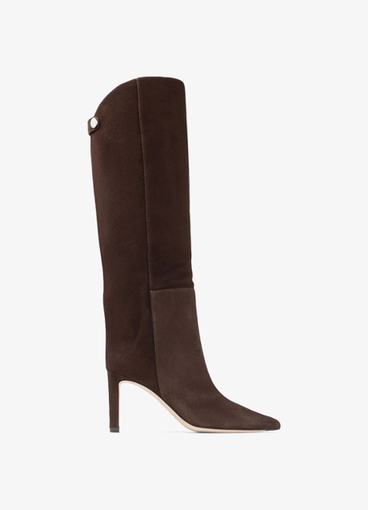 Jimmy Choo Alizze 85 overknee laars van lamssuède