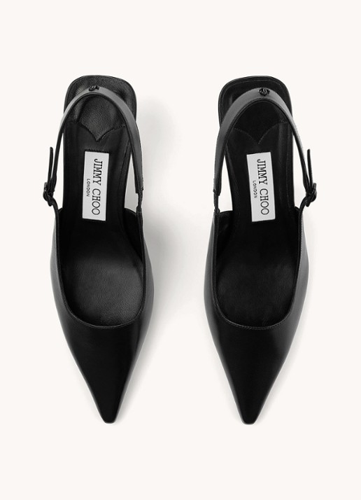 Jimmy Choo Amel 50 slingback van lamsleer - detail 4 zwart