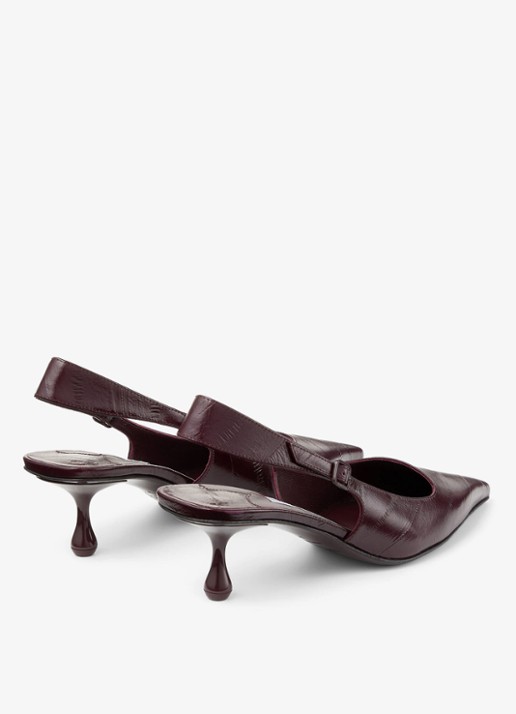 Jimmy Choo Amel 50 slingback van leer - achterkant 3 donkerrood