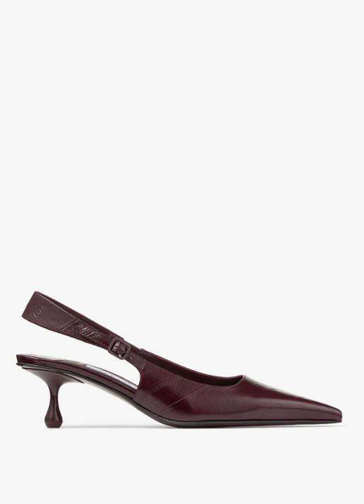 Jimmy Choo Amel 50 slingback van leer - voorkant 4 donkerrood