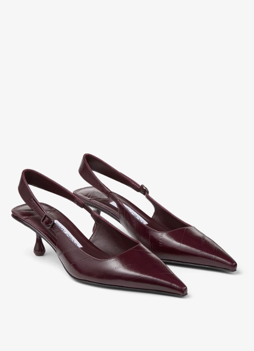 Jimmy Choo Amel 50 slingback van leer - voorkant 5 donkerrood