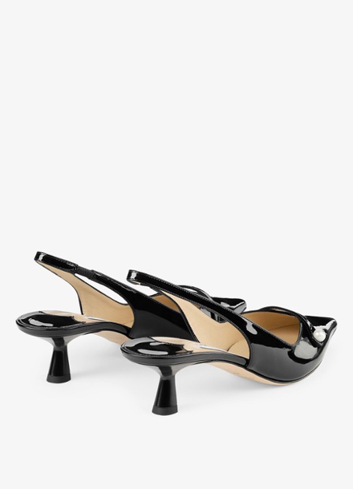 Jimmy Choo Amita 45 slingback van lakleer - achterkant 3 zwart
