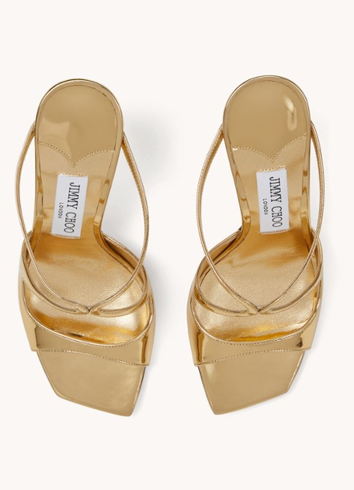 Jimmy Choo Anise 95 muiltje van kalfsleer - detail 3 goud