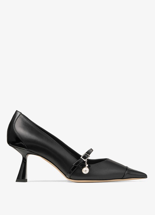 Jimmy Choo Aren 65 pump van kalfsleer - voorkant zwart