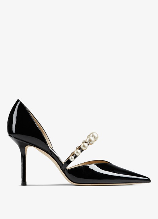 Jimmy Choo Aurelie sandalette van lakleer met kristal