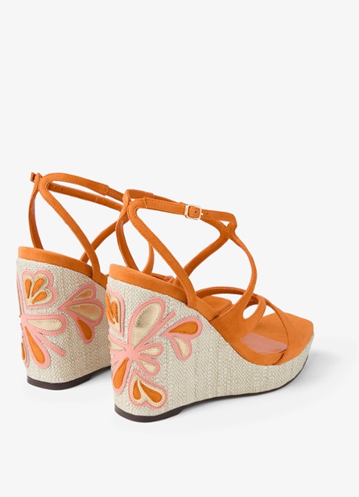 Jimmy Choo Ayla 110 sleehak van suède - achterkant orange