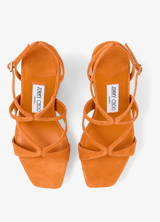 Jimmy Choo Ayla 110 sleehak van suède - detail 4 orange