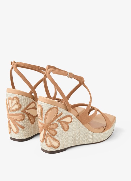 Jimmy Choo Ayla 110 sleehak van suède - achterkant lichtbruin