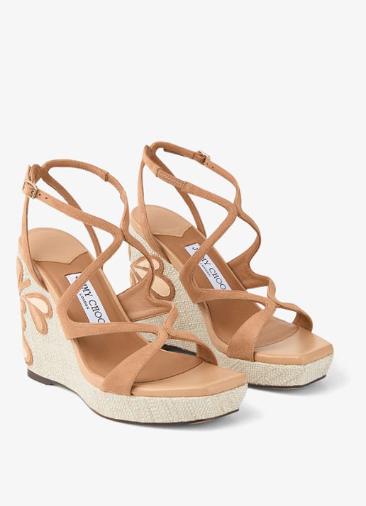 Jimmy Choo Ayla 110 sleehak van suède - detail 4 lichtbruin