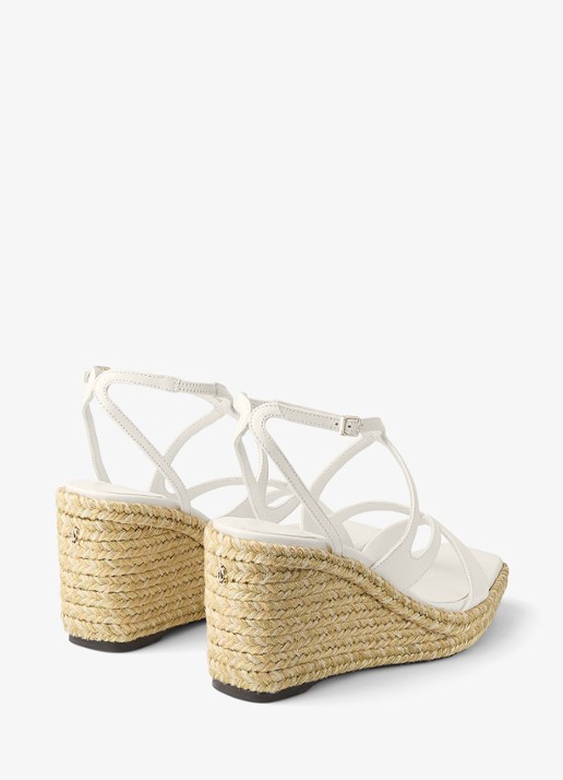 Jimmy Choo Ayla 85 sleehak van lamsleer - achterkant 4 gebroken wit
