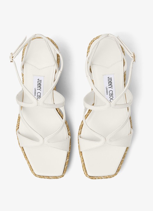 Jimmy Choo Ayla 85 sleehak van lamsleer - detail gebroken wit